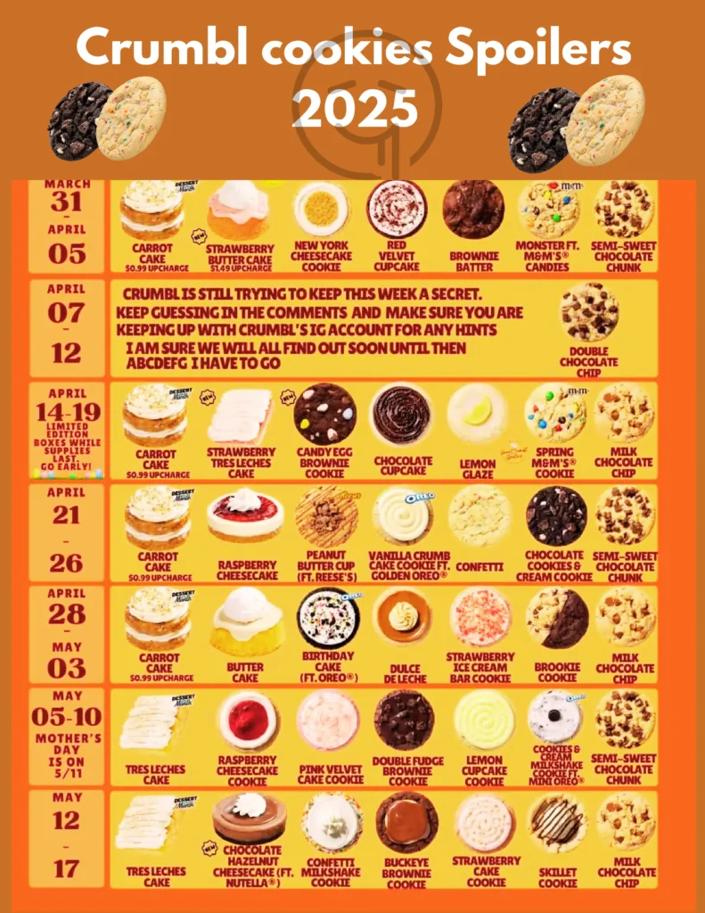 crumbl cookie next week flavors